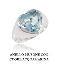 ANELLO MUSONE CON CUORE ACQUAMARINA