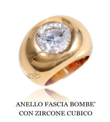 ANELLO FASCIA BOMBE’ CON ZIRCONE CUBICO