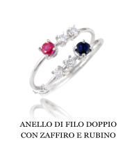 ANELLO DI FILO DOPPIO CON ZAFFIRO E RUBINO